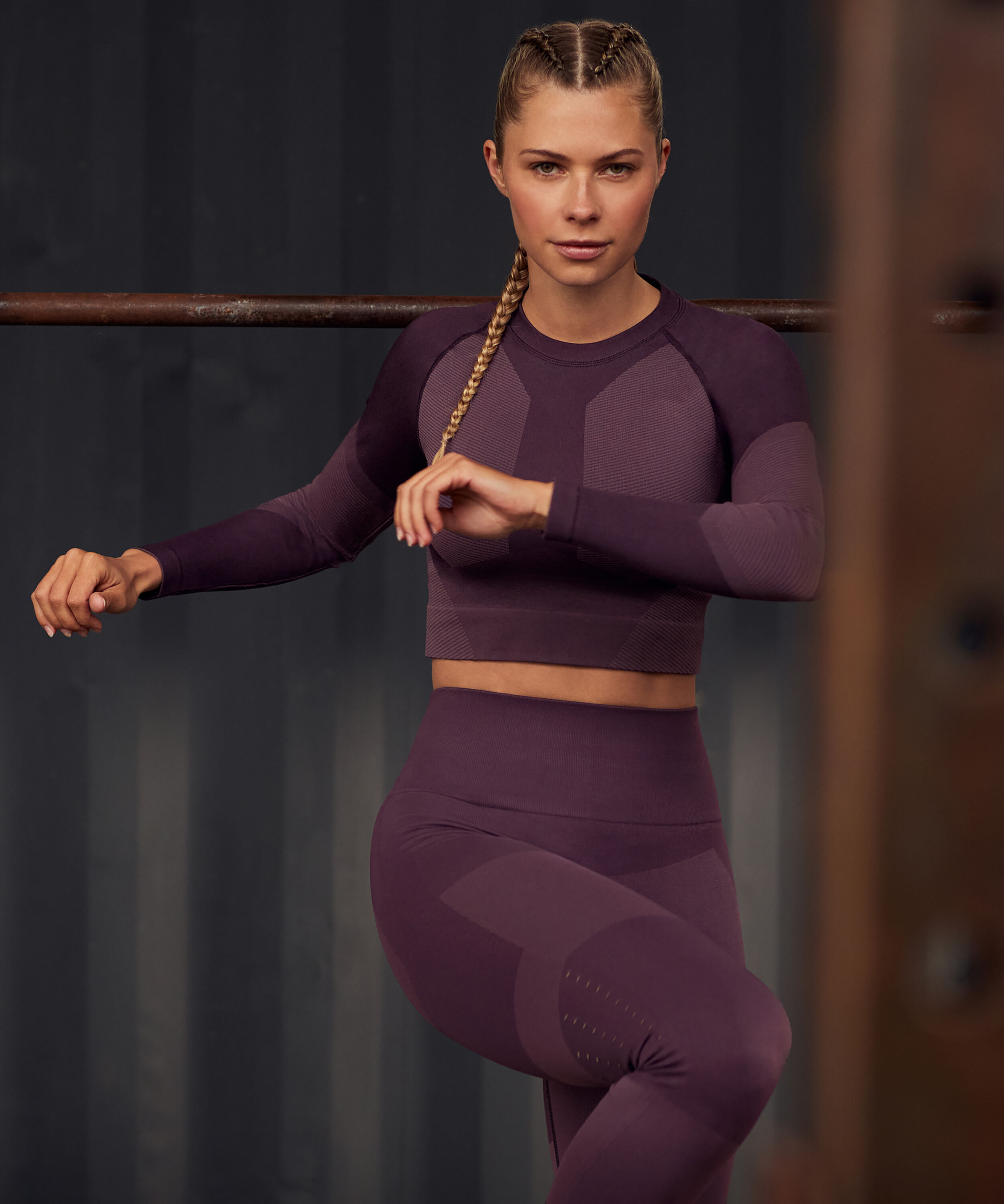 HKMX Mallas de cintura alta The Motion, Morado