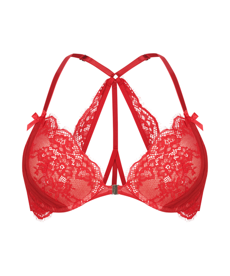 Sujetador push-up con aros y relleno Elissa, Rojo