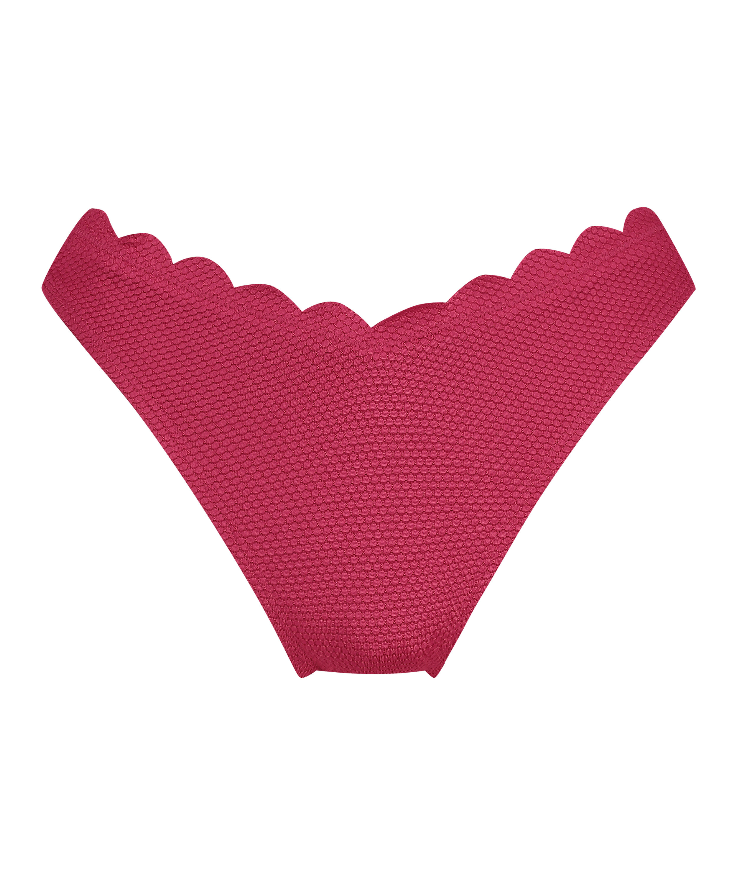 Braguita de Bikini de Corte Alto Scallop, Rosa