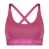 HKMX Sujetador deportivo The Crop Logo nivel 1, Rosa