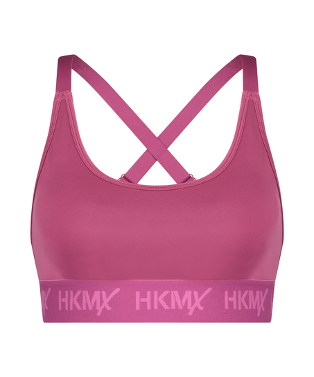 HKMX Sujetador deportivo The Crop Logo nivel 1, Rosa