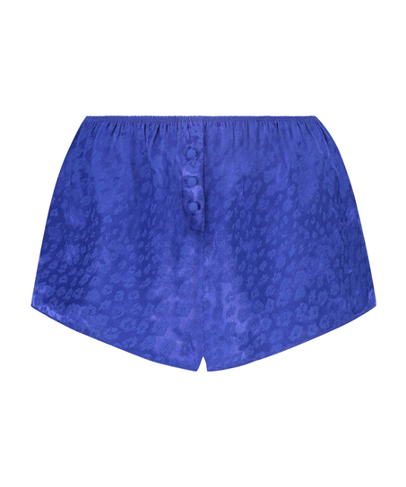 Pantalones cortos de leopardo con jacquard de encaje Nyakim, Azul