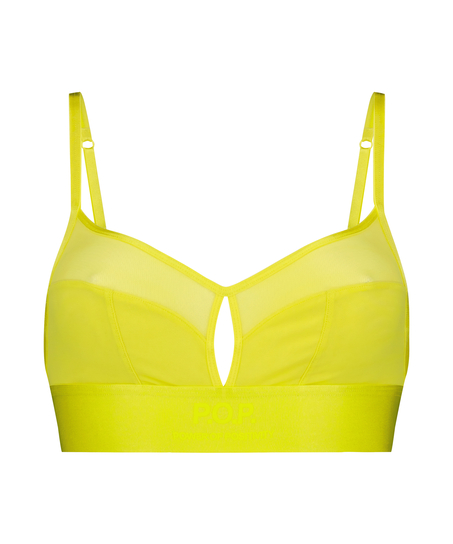Bralette de rejilla Flexing, Amarillo
