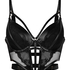 Sujetador de aros longline push-up acolchado Nadia, Negro