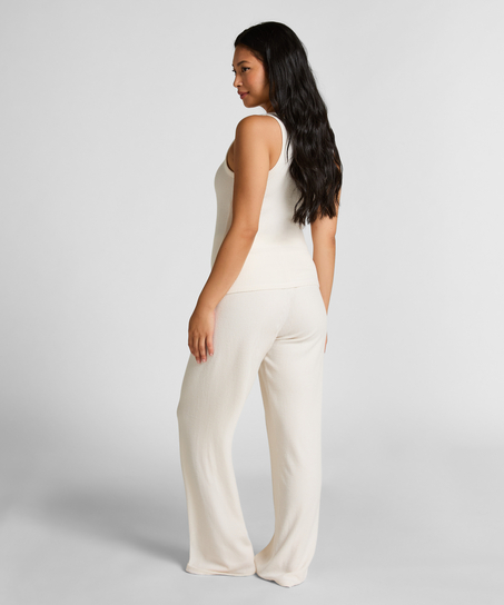 Camiseta de punto cepillado acanalado, Blanco