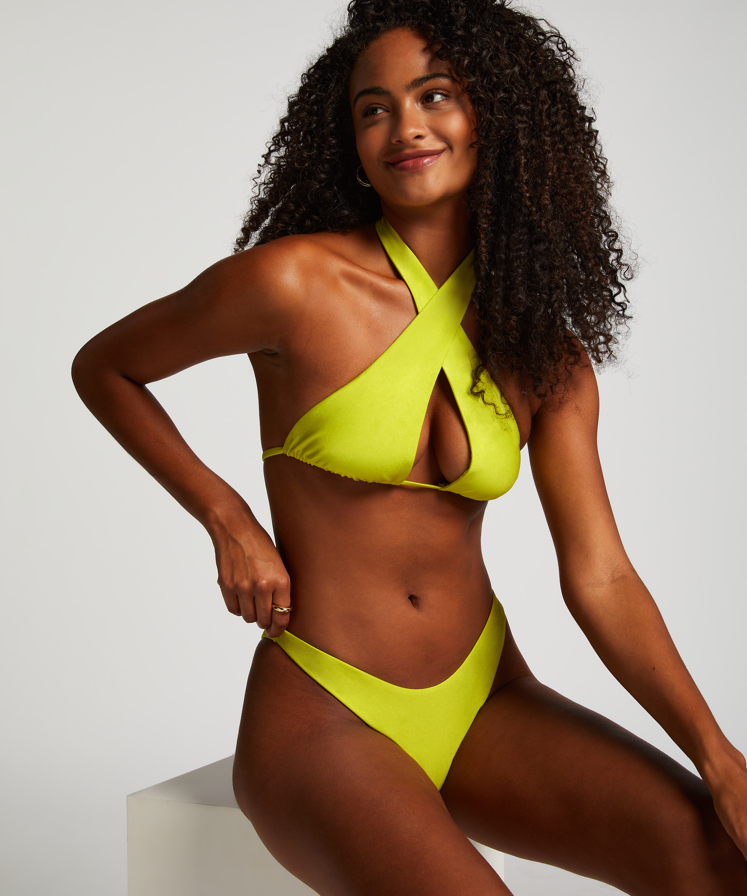 Braguita de Bikini de Corte Alto Luxe, Verde, main