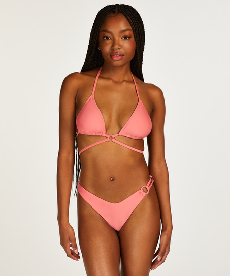Top de bikini de triángulo con abalorios Sicilia, Naranja