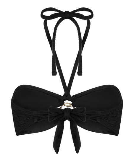 Top de bikini bandeau Bahamas, Negro