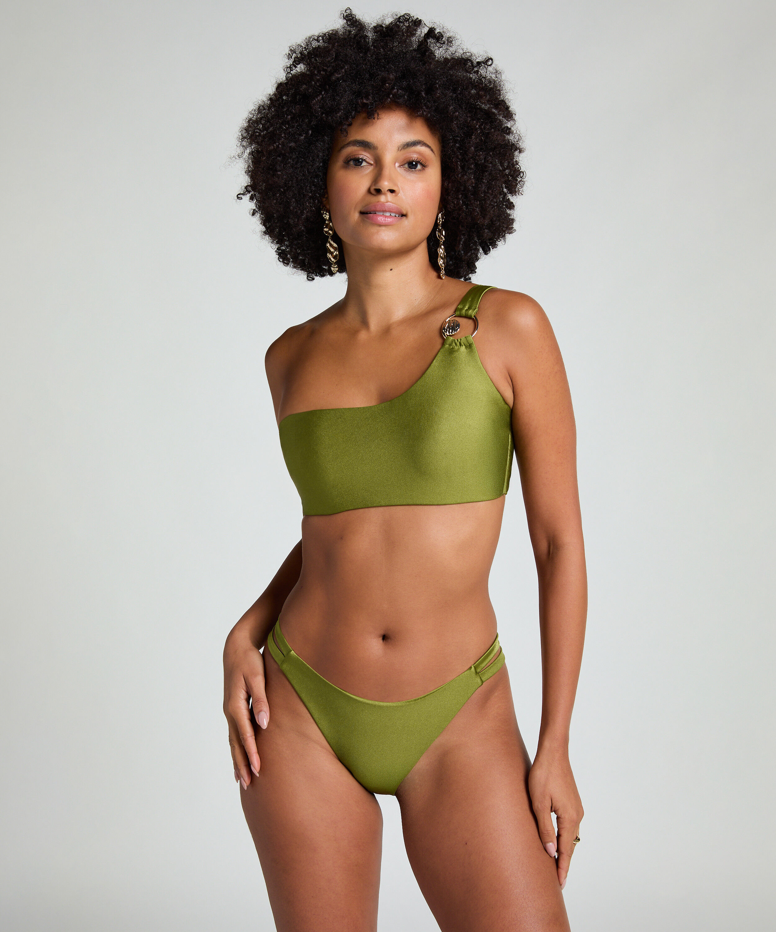 Braguita de bikini de corte alto Holbox, Verde