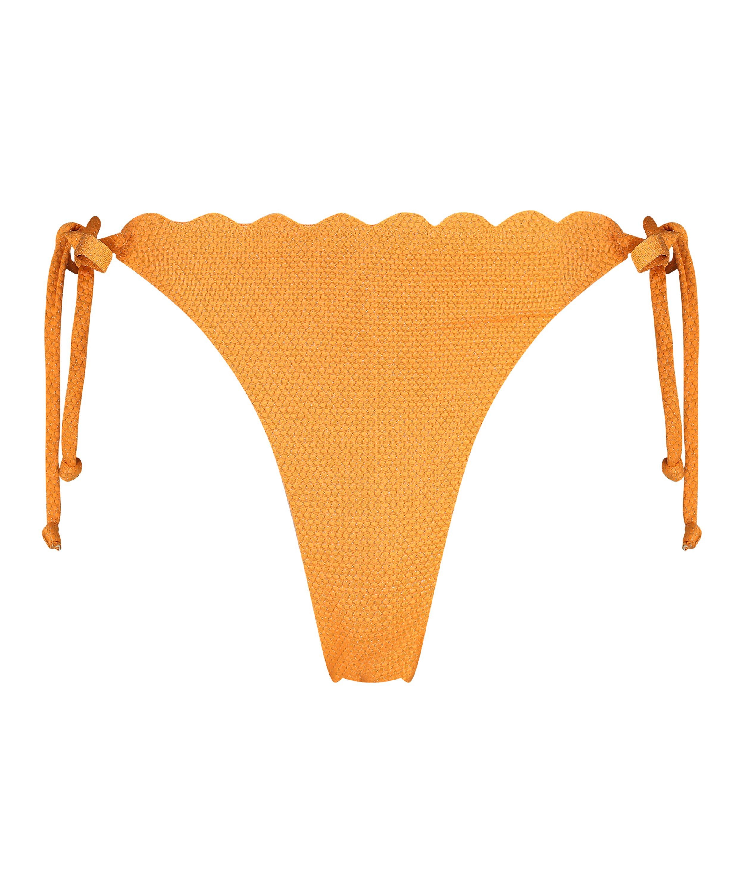 Braguita de Bikini Cheeky Tanga Scallop Lurex, Naranja, main