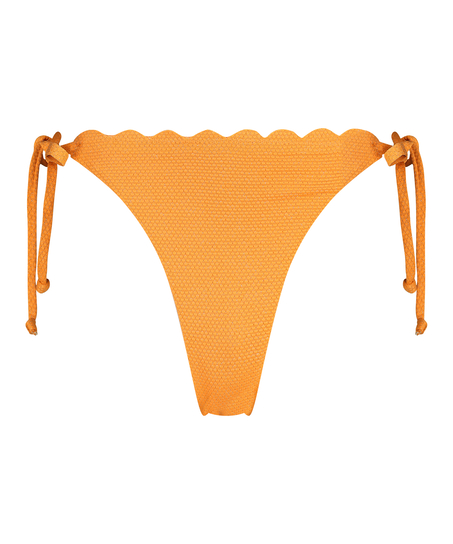 Braguita de Bikini Cheeky Tanga Scallop Lurex, Naranja