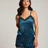 Top Velours Lace, Azul