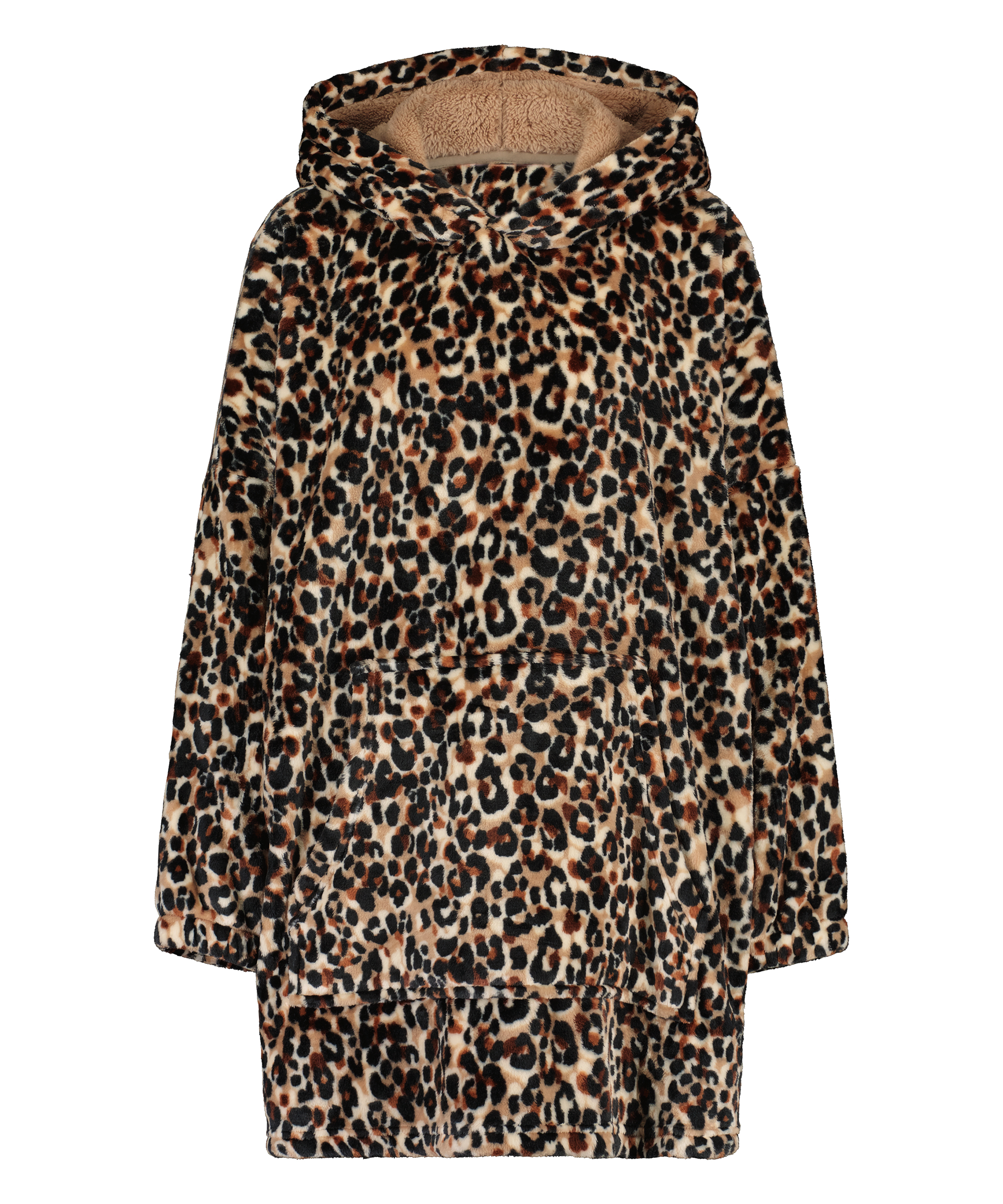 Flannel Fleece Hoodie, Marr&oacute;n, main