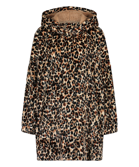 Flannel Fleece Hoodie, Marr&oacute;n