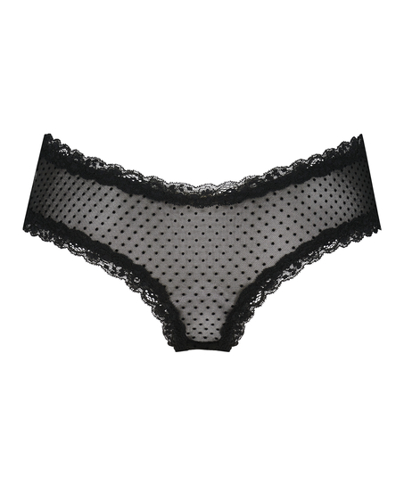 Brasileña en forma de V burn-out mesh, Negro