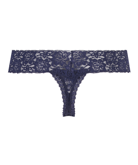 Tanga floral encaje, Azul