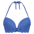 Top de bikini con aros preformado Scallop, Azul