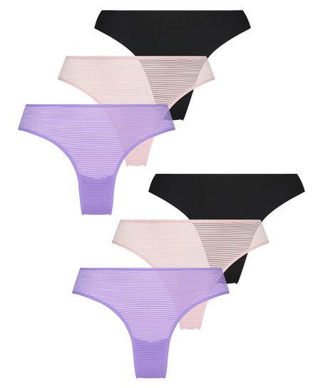 Lote de 6 braguitas brasileñas invisibles, Verde