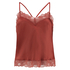 Camiseta top Satin Lace, Rojo