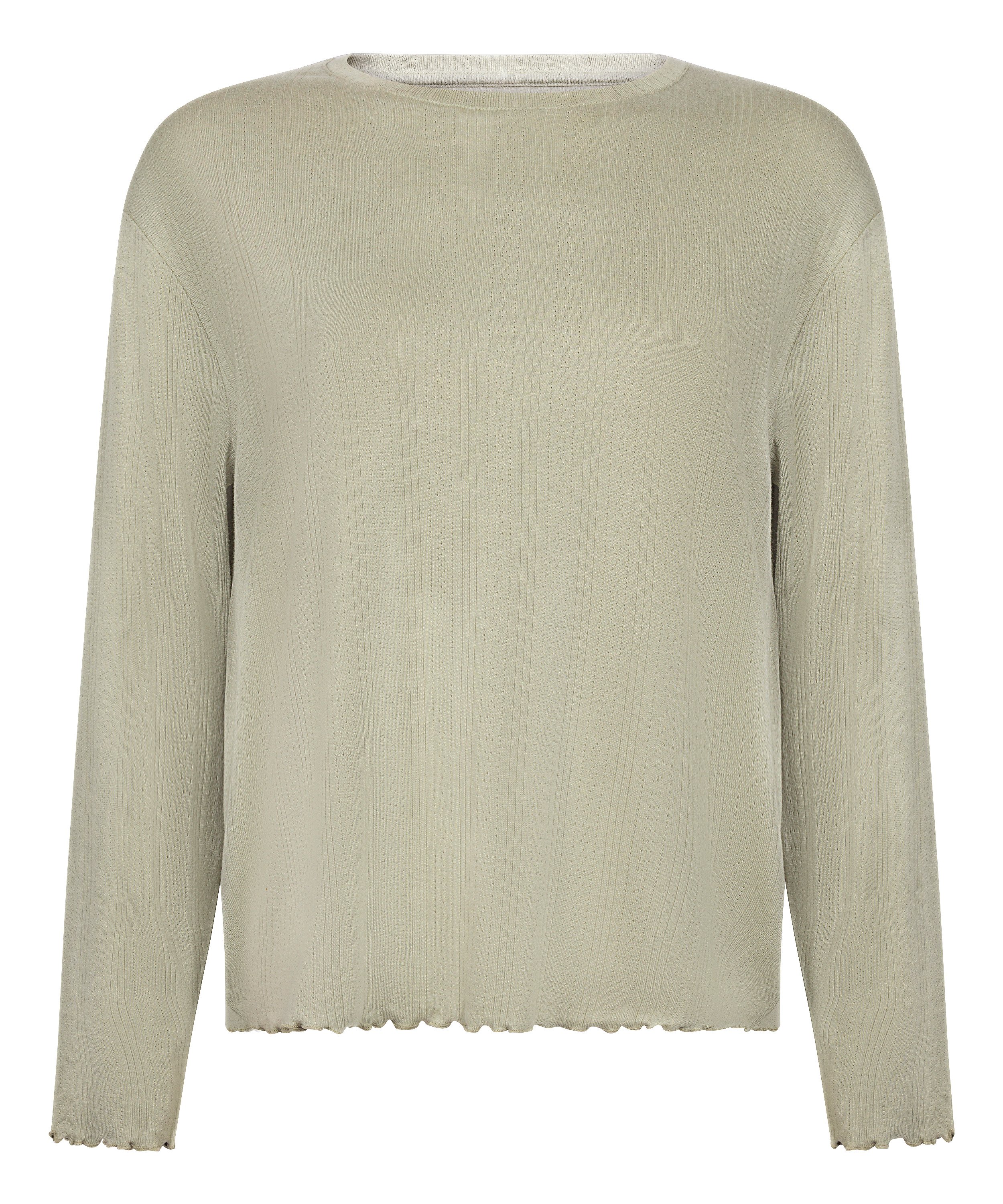 Pyjama Top Loose Pointelle, Verde, main