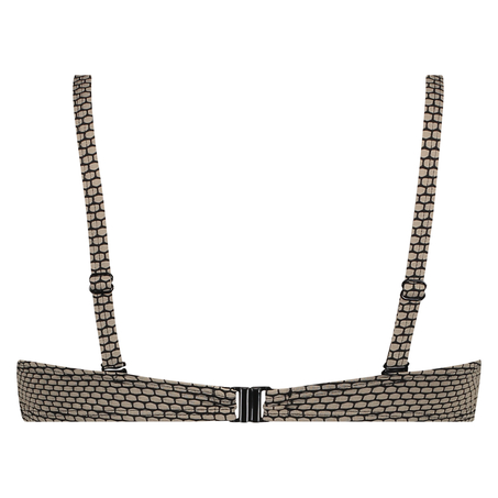 Top de bikini con escote palabra de honor Fango, Marrón