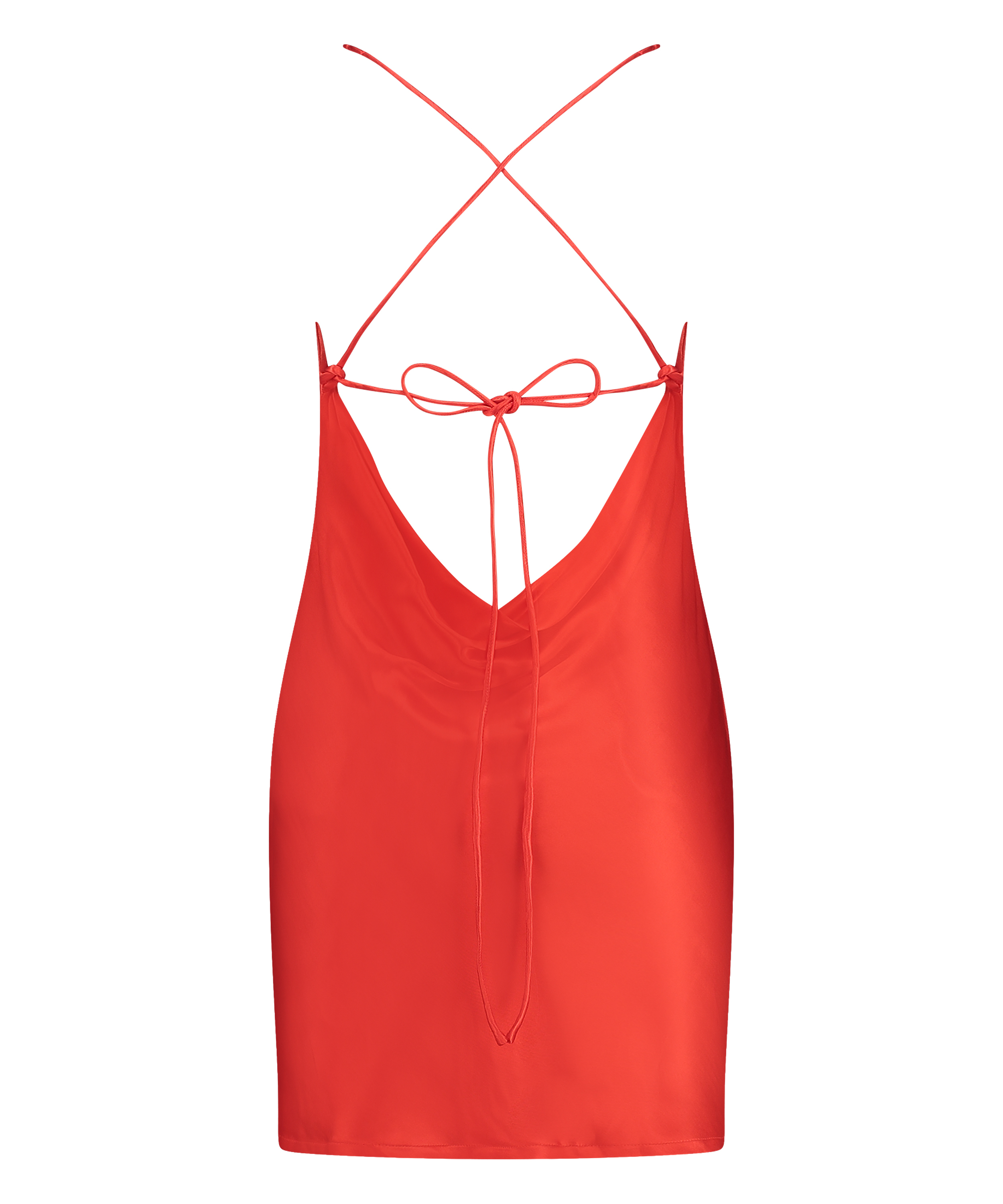Vestido mini Satén, Rojo, main