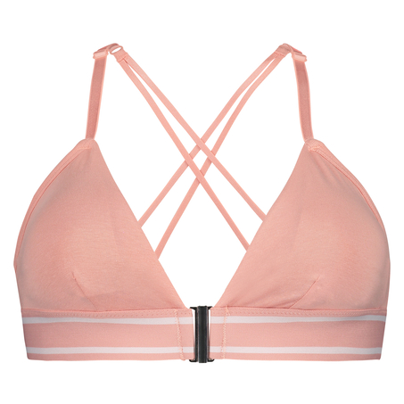 Bralette triangular preformada de algodón Casey, Rosa
