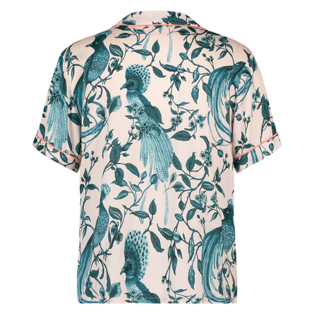 Chaqueta de pijama de manga corta tejida, Rosa