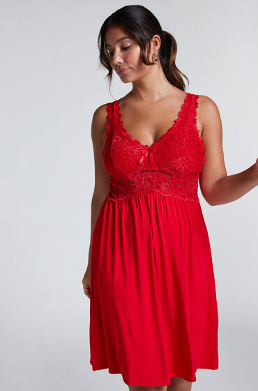 Hunkemöller Vestido lencero Nora Lace Rojo Hunkemöller Vestido lencero Nora Lace Rojo