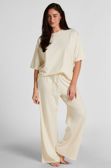 hunkemoller pantalon de pijama loose blanco