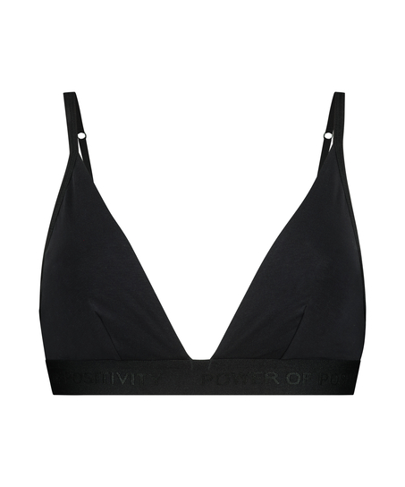 Bralette de tri&aacute;ngulo Cutie, Negro