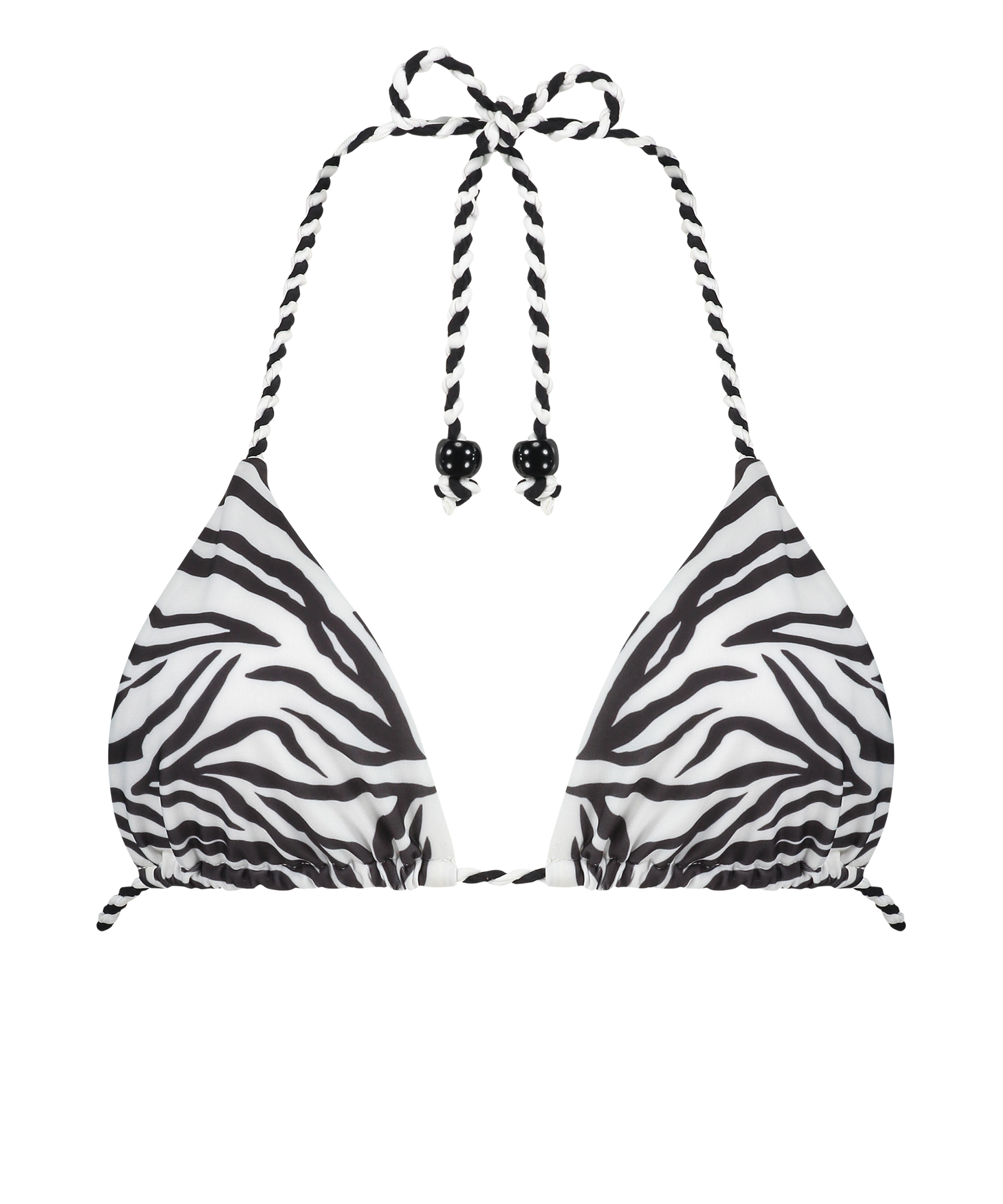 Top de bikini triangular Doha Zebra, Blanco, main