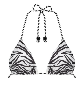 Top de bikini triangular Doha Zebra, Blanco