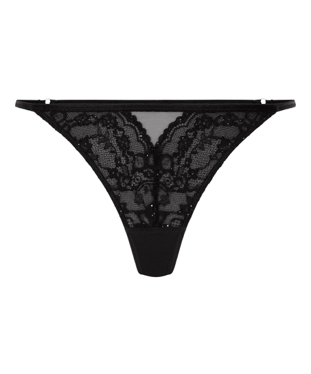 Tanga de pernera alta Sabrina, Negro
