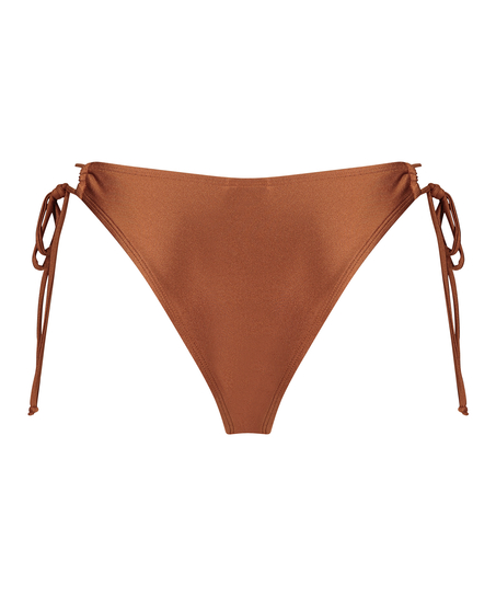 Braguita de bikini de corte alto Sahara, marrón