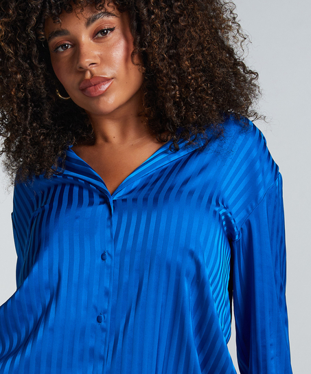 Chaqueta de manga larga y satén, Azul