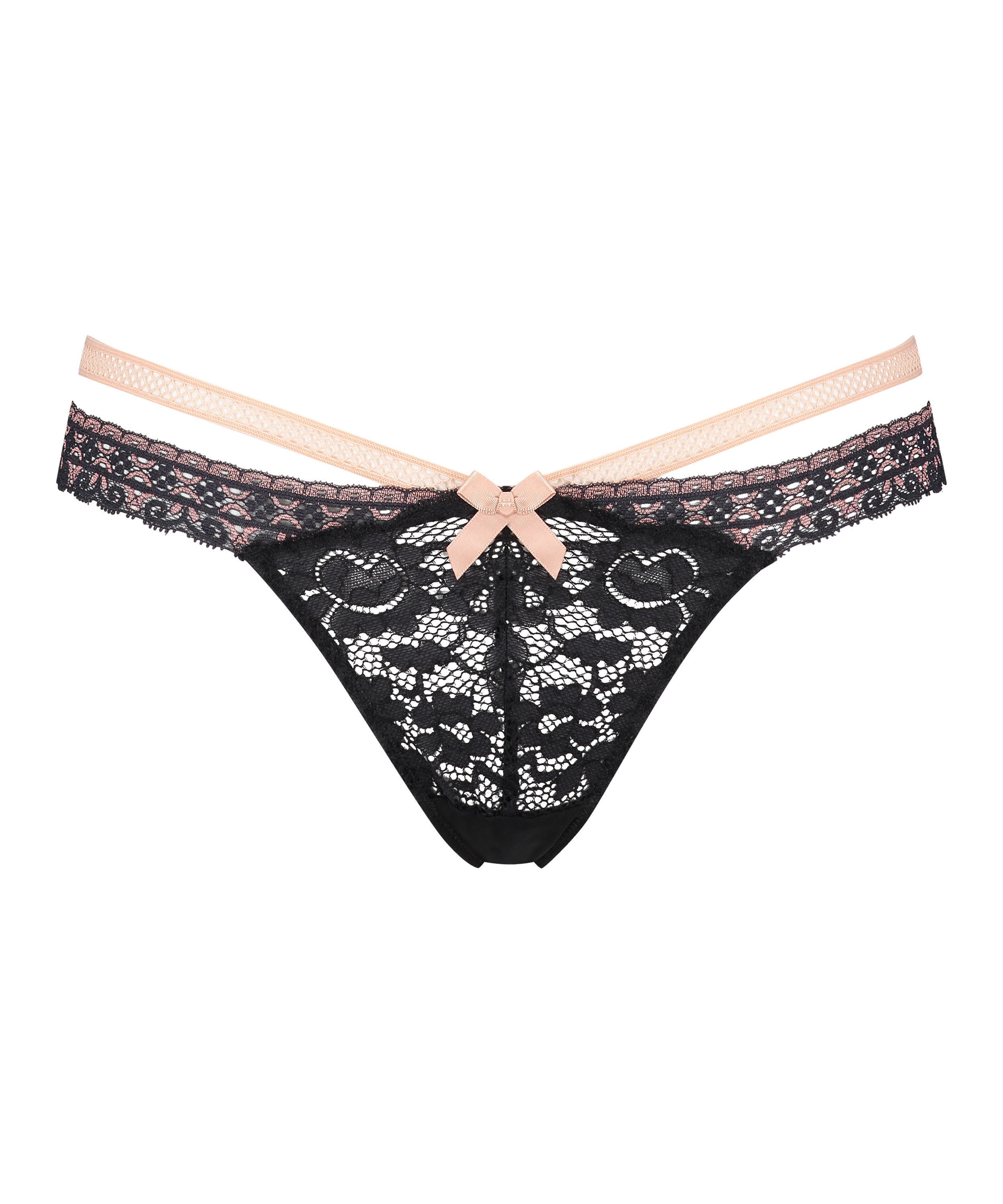 Tanga de corte ultrabajo Martha, Negro, main