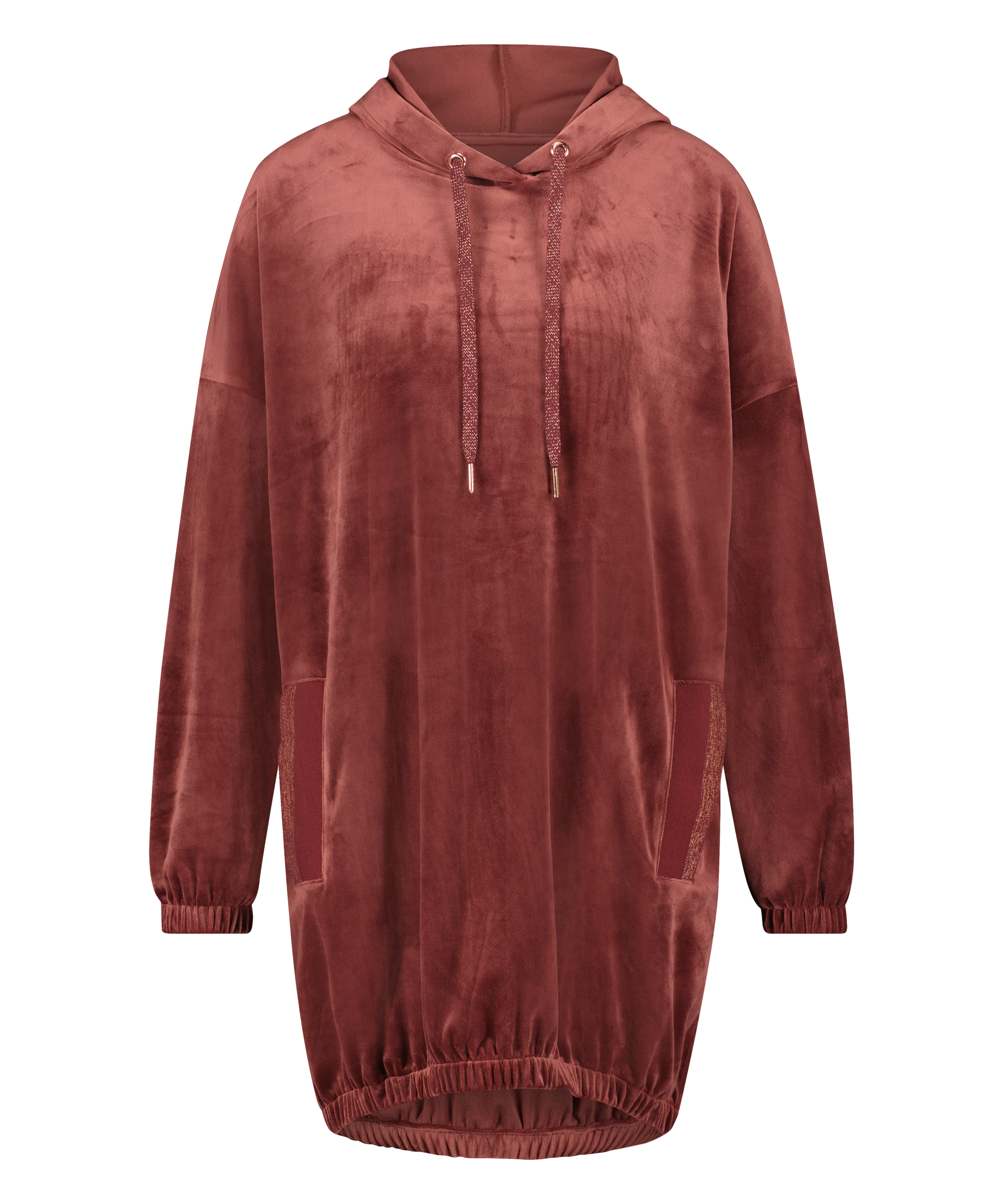 Bata de terciopelo Dress, marr&oacute;n, main