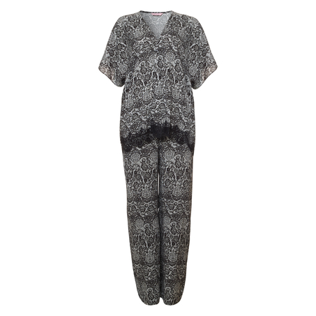 Kimono Macy lace print, Negro