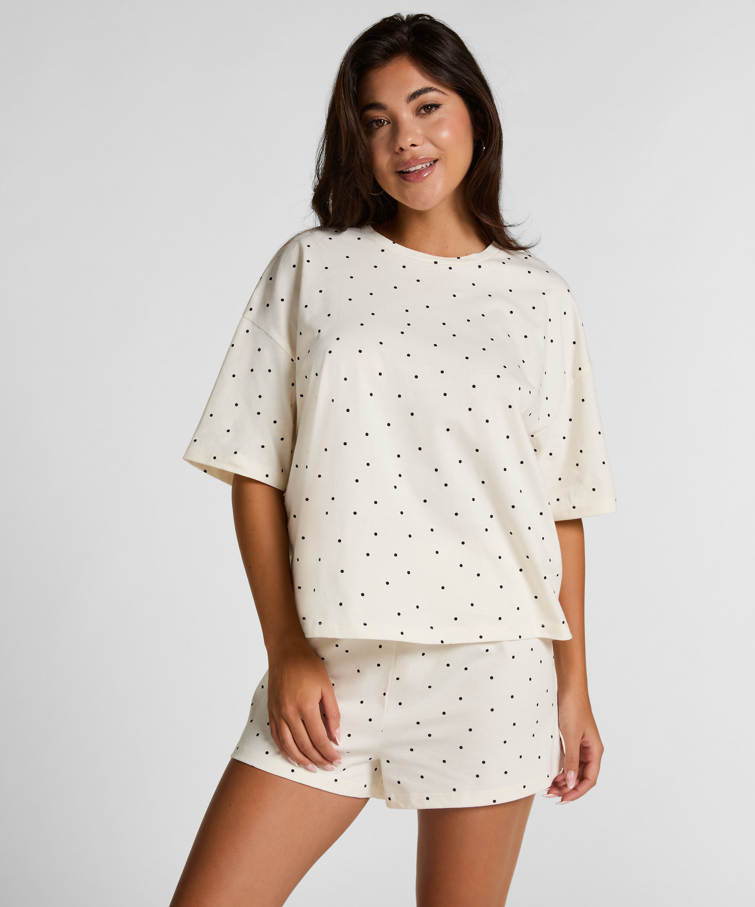 Pyjama Set Cotton Jersey Short, Blanco
