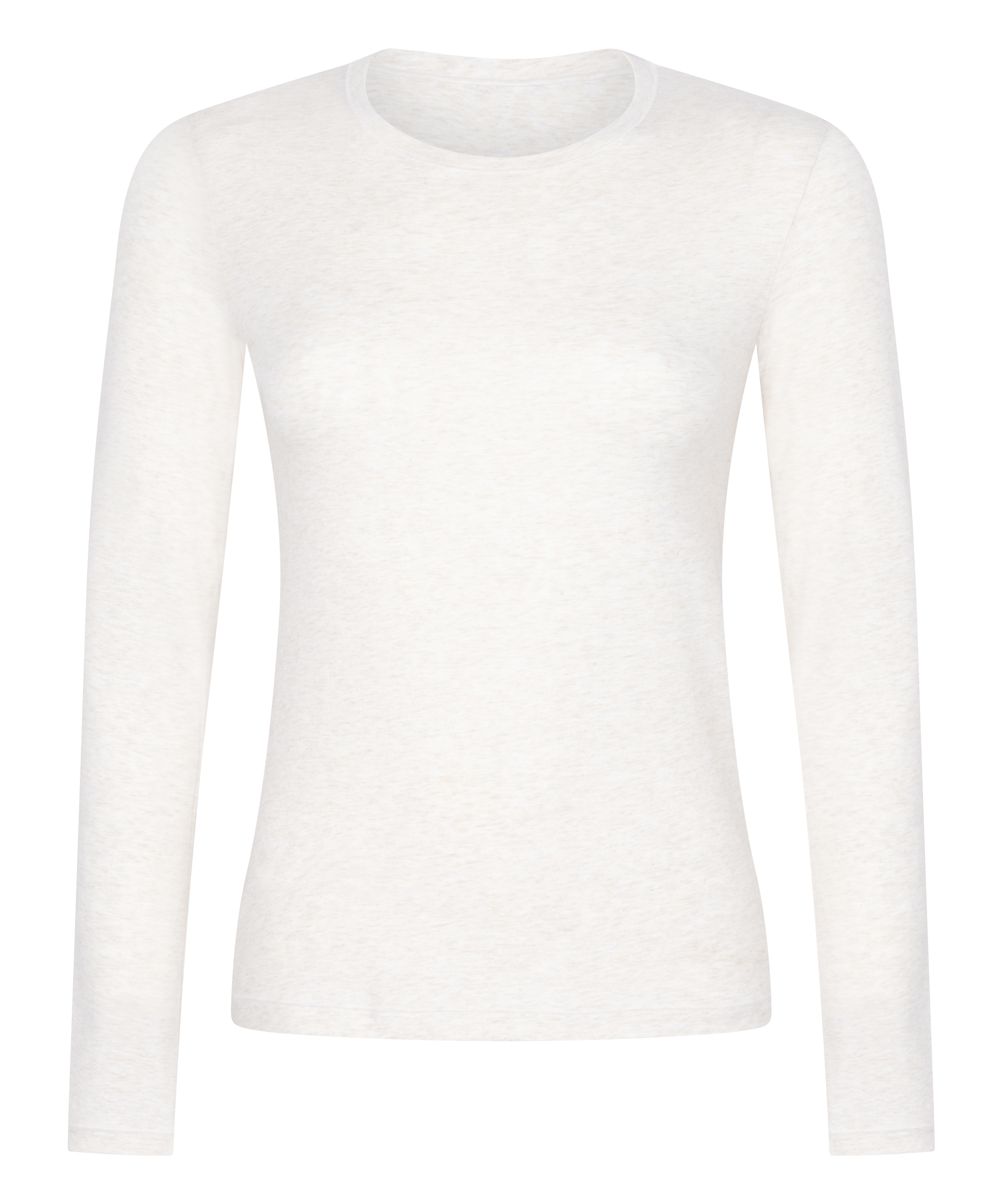 Camiseta de manga larga en algodón suave, Beige, main