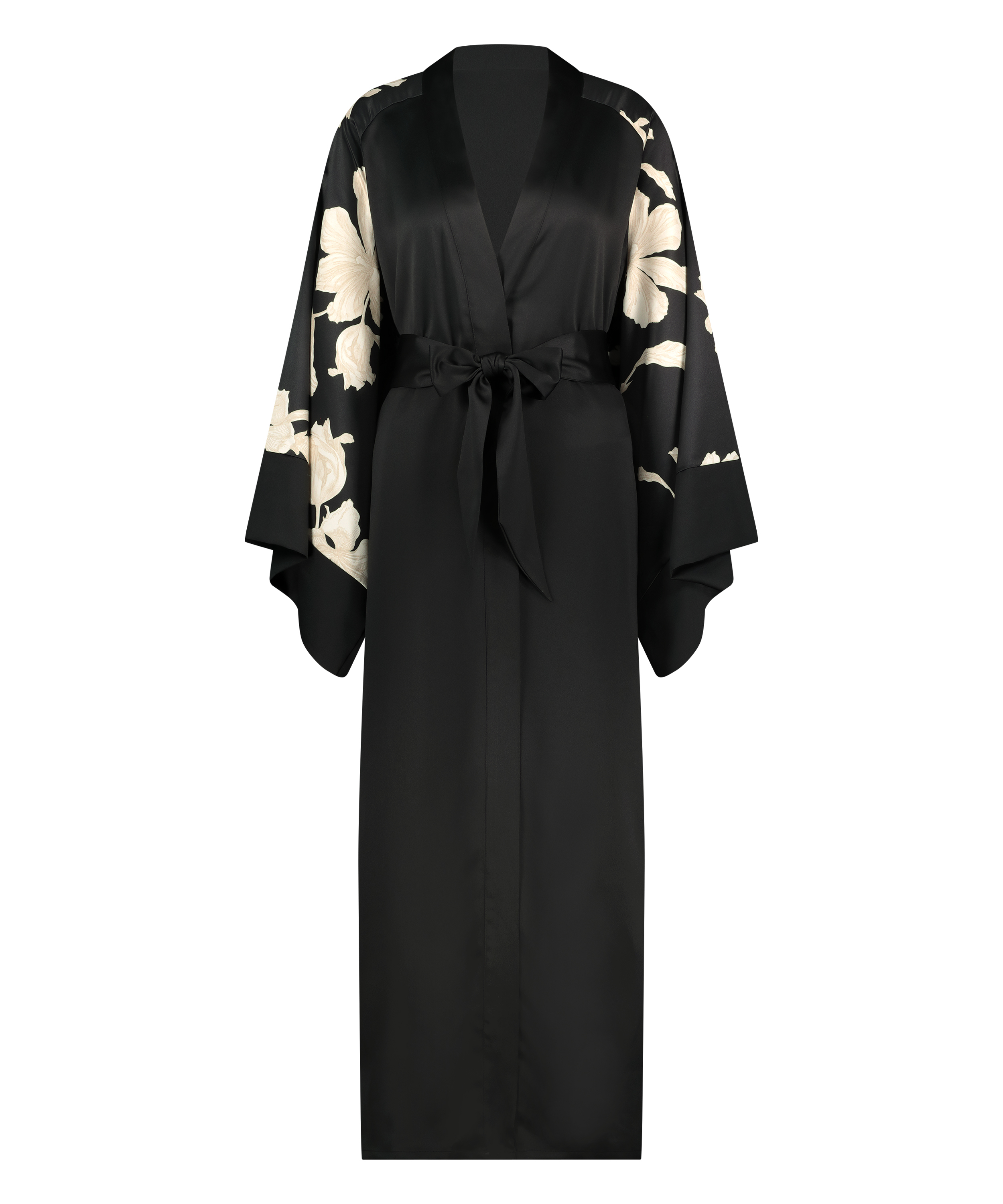 Kimono Satin Bloom, Negro, main