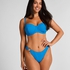 Braguita de bikini de pernera alta Porto, Azul