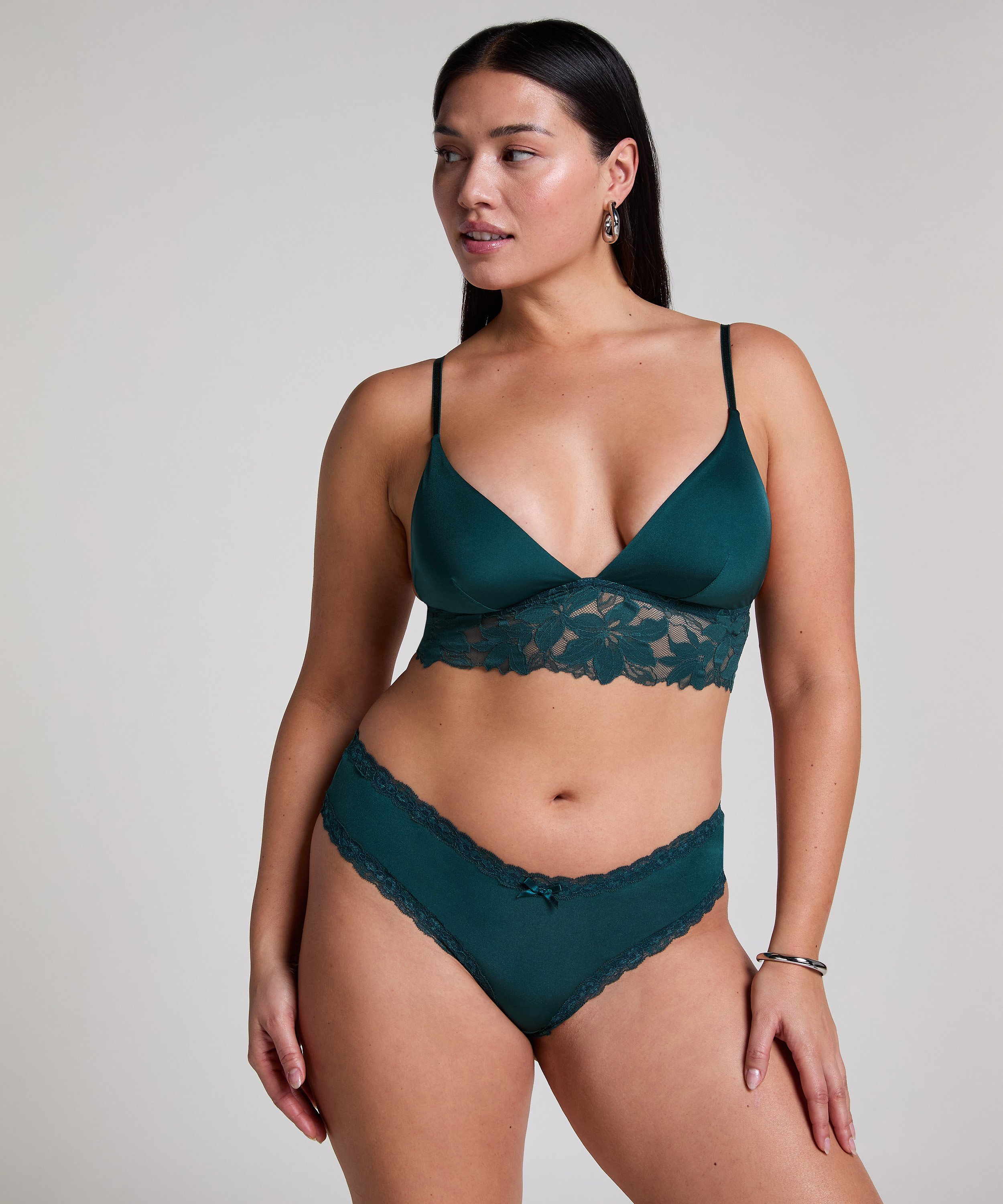 Brasile&ntilde;a en forma de V burn-out mesh, Verde, main