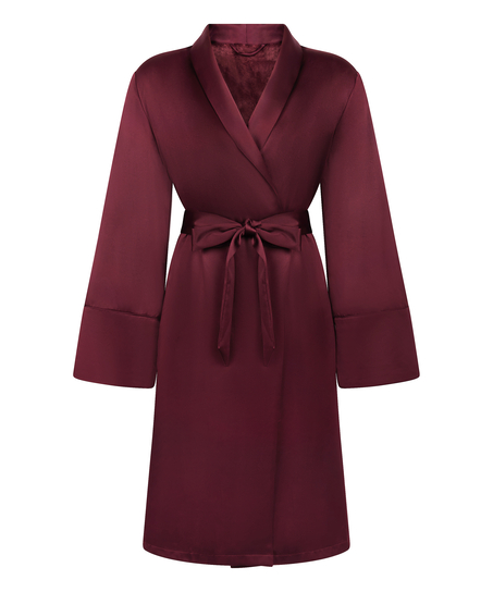 Albornoz de vellón y satén, Rojo