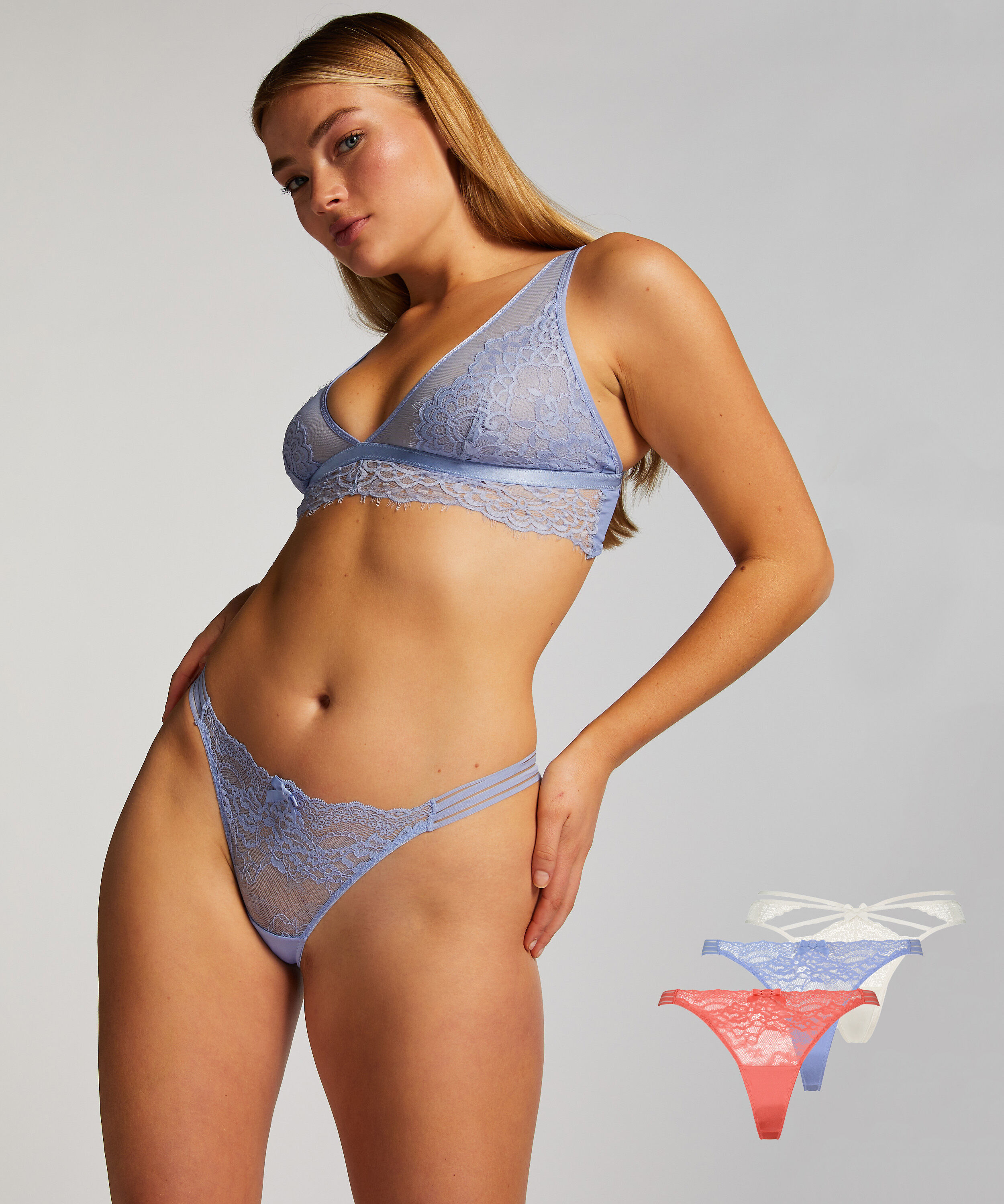 Lote de 3 tangas, Rosa