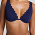 Top de bikini de aros no preformado Scallop, Azul