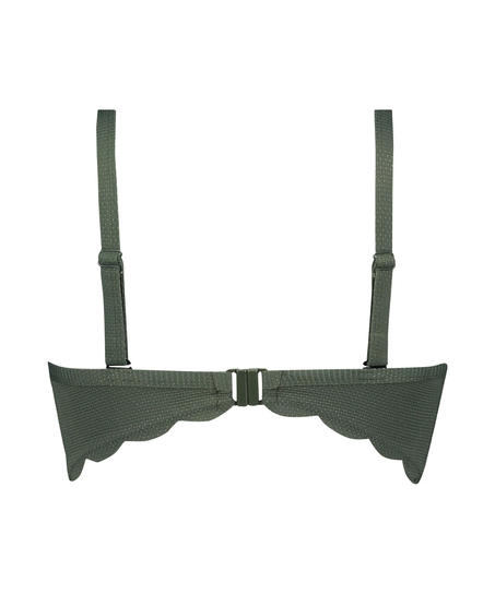 Top de bikini con aros preformado Scallop Glam, Verde