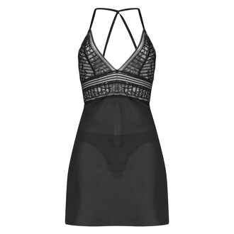 Vestido combinaci&oacute;n de gasa Jada I AM, Negro