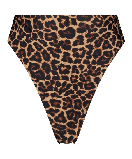 Braguita de bikini brasileña de corte alto Animal HKM x NA-KD, Marrón